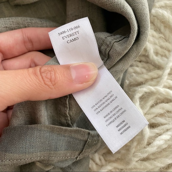 RAILS green camo Everett linen button up top M - Picture 9 of 13